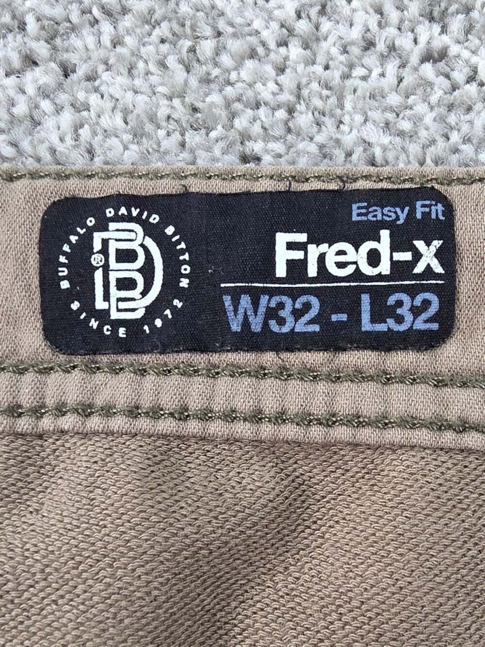 Buffalo David Bitton Fred-x Easy Fit Mens Khaki Straight Pants W32 L32 - Picture 4 of 7